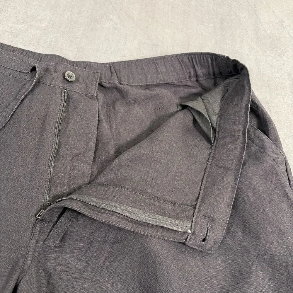 Cubavera Linen Blend Drawstring Pants Mens X-Large Waist 40/42 Black Charity